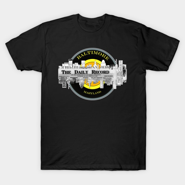 Baltimore Vintage News Skyline T-Shirt by crunchysqueak